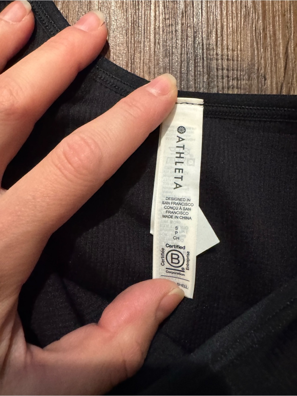 Athleta Black one shoulder crop Top